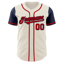Load image into Gallery viewer, Custom Cream Red-Navy Authentic Two Tone Baseball Jersey