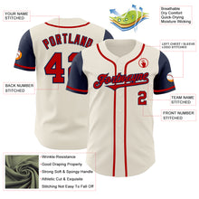 Load image into Gallery viewer, Custom Cream Red-Navy Authentic Two Tone Baseball Jersey