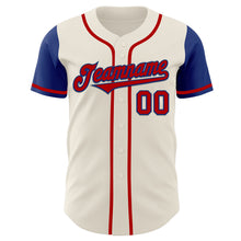 Load image into Gallery viewer, Custom Cream Red-Royal Authentic Two Tone Baseball Jersey