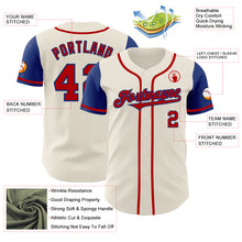 Load image into Gallery viewer, Custom Cream Red-Royal Authentic Two Tone Baseball Jersey