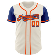 Load image into Gallery viewer, Custom Cream Orange-Royal Authentic Two Tone Baseball Jersey