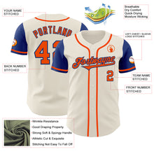 Load image into Gallery viewer, Custom Cream Orange-Royal Authentic Two Tone Baseball Jersey