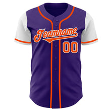 Charger l'image dans la galerie, Custom Purple Orange-White Authentic Two Tone Baseball Jersey
