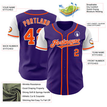 Charger l'image dans la galerie, Custom Purple Orange-White Authentic Two Tone Baseball Jersey