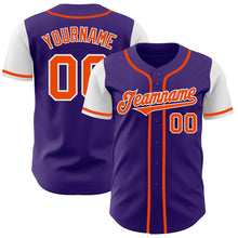 Charger l'image dans la galerie, Custom Purple Orange-White Authentic Two Tone Baseball Jersey