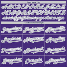 Load image into Gallery viewer, Custom Purple Gray-White Authentic Two Tone Baseball Jersey