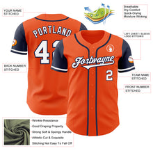 Load image into Gallery viewer, Custom Orange White-Navy Authentic Two Tone Baseball Jersey