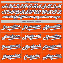 Load image into Gallery viewer, Custom Orange White-Navy Authentic Two Tone Baseball Jersey
