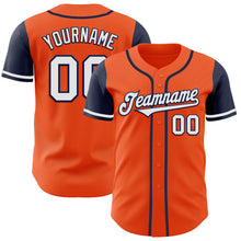 Load image into Gallery viewer, Custom Orange White-Navy Authentic Two Tone Baseball Jersey
