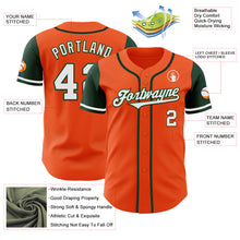 Load image into Gallery viewer, Custom Orange White-Green Authentic Two Tone Baseball Jersey