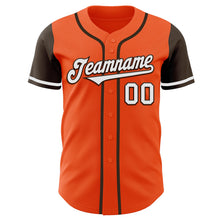 Load image into Gallery viewer, Custom Orange White-Brown Authentic Two Tone Baseball Jersey