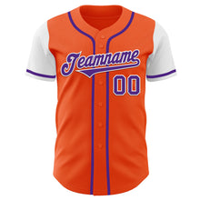 Load image into Gallery viewer, Custom Orange Purple-White Authentic Two Tone Baseball Jersey