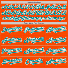 Load image into Gallery viewer, Custom Orange Teal-White Authentic Two Tone Baseball Jersey