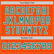Load image into Gallery viewer, Custom Orange Teal-White Authentic Two Tone Baseball Jersey