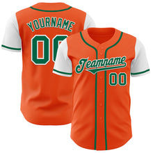 Load image into Gallery viewer, Custom Orange Kelly Green-White Authentic Two Tone Baseball Jersey