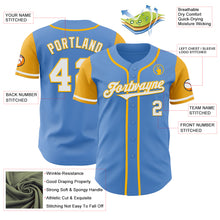 Load image into Gallery viewer, Custom Powder Blue White-Gold Authentic Two Tone Baseball Jersey