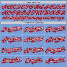 Load image into Gallery viewer, Custom Light Blue Red-Royal Authentic Two Tone Baseball Jersey
