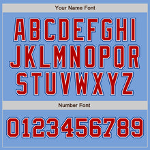Load image into Gallery viewer, Custom Light Blue Red-Royal Authentic Two Tone Baseball Jersey