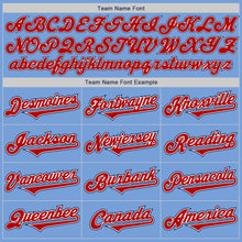 Load image into Gallery viewer, Custom Light Blue Red-Navy Authentic Two Tone Baseball Jersey
