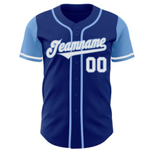 Load image into Gallery viewer, Custom Royal White-Light Blue Authentic Two Tone Baseball Jersey