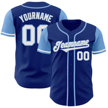 Load image into Gallery viewer, Custom Royal White-Light Blue Authentic Two Tone Baseball Jersey