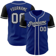 Load image into Gallery viewer, Custom Royal Gray-Black Authentic Two Tone Baseball Jersey