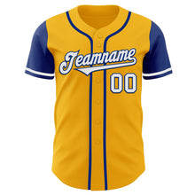 Загрузить изображение в средство просмотра галереи, Custom Gold White-Royal Authentic Two Tone Baseball Jersey