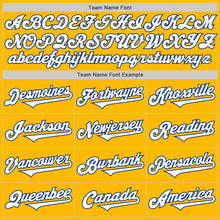 Загрузить изображение в средство просмотра галереи, Custom Gold White-Royal Authentic Two Tone Baseball Jersey