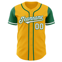 Загрузить изображение в средство просмотра галереи, Custom Gold White-Kelly Green Authentic Two Tone Baseball Jersey