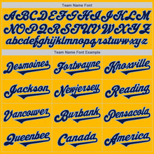 Загрузить изображение в средство просмотра галереи, Custom Gold Navy-Light Blue Authentic Two Tone Baseball Jersey