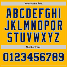 Загрузить изображение в средство просмотра галереи, Custom Gold Navy-Light Blue Authentic Two Tone Baseball Jersey