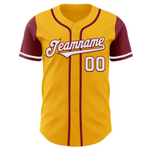 Загрузить изображение в средство просмотра галереи, Custom Gold White-Crimson Authentic Two Tone Baseball Jersey