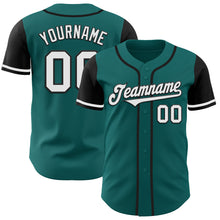 Laden Sie das Bild in den Galerie-Viewer, Custom Teal White-Black Authentic Two Tone Baseball Jersey