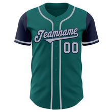 Charger l'image dans la galerie, Custom Teal Gray-Navy Authentic Two Tone Baseball Jersey
