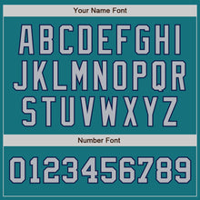 Charger l'image dans la galerie, Custom Teal Gray-Navy Authentic Two Tone Baseball Jersey