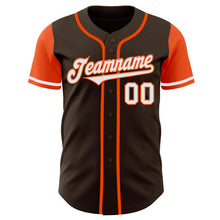 Laden Sie das Bild in den Galerie-Viewer, Custom Brown White-Orange Authentic Two Tone Baseball Jersey