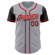 Laden Sie das Bild in den Galerie-Viewer, Custom Gray Red-Black Authentic Two Tone Baseball Jersey