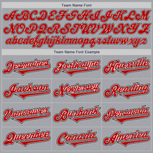 Laden Sie das Bild in den Galerie-Viewer, Custom Gray Red-Black Authentic Two Tone Baseball Jersey