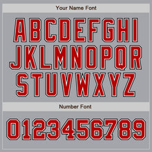 Laden Sie das Bild in den Galerie-Viewer, Custom Gray Red-Black Authentic Two Tone Baseball Jersey