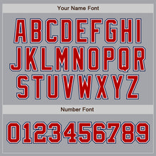 Загрузить изображение в средство просмотра галереи, Custom Gray Red-Navy Authentic Two Tone Baseball Jersey