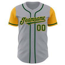 Загрузить изображение в средство просмотра галереи, Custom Gray Green-Gold Authentic Two Tone Baseball Jersey