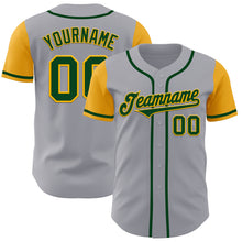 Загрузить изображение в средство просмотра галереи, Custom Gray Green-Gold Authentic Two Tone Baseball Jersey