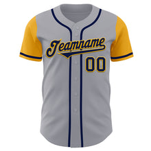 Загрузить изображение в средство просмотра галереи, Custom Gray Navy-Gold Authentic Two Tone Baseball Jersey