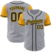 Загрузить изображение в средство просмотра галереи, Custom Gray Black-Gold Authentic Two Tone Baseball Jersey