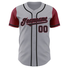 Charger l'image dans la galerie, Custom Gray Black-Crimson Authentic Two Tone Baseball Jersey