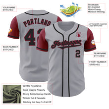 Charger l'image dans la galerie, Custom Gray Black-Crimson Authentic Two Tone Baseball Jersey