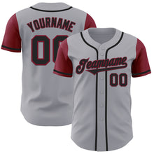 Charger l'image dans la galerie, Custom Gray Black-Crimson Authentic Two Tone Baseball Jersey