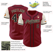 Load image into Gallery viewer, Custom Crimson Black-Cream Authentic Two Tone Baseball Jersey