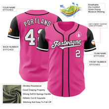Load image into Gallery viewer, Custom Pink White-Black Authentic Two Tone Baseball Jersey