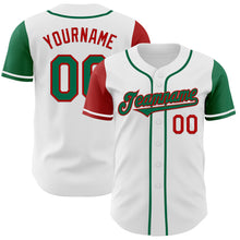 Загрузить изображение в средство просмотра галереи, Custom White Kelly Green-Red Authentic Two Tone Baseball Jersey